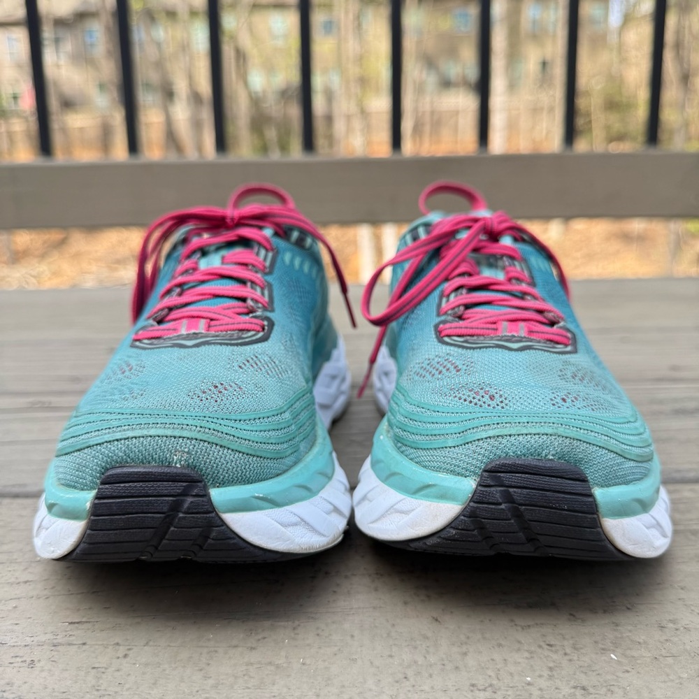 Hoka One One Bondi 6 running shoes in Canton green blue teal slate size 8.5 - Picture 4 of 16